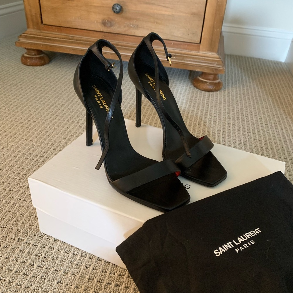Saint Laurent Square Toe Kitten Heels - Picture 2 of 4